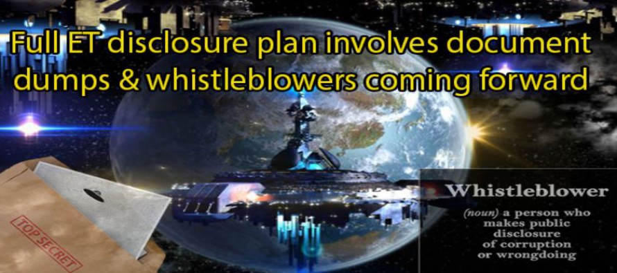 Plán na úplné mimozemské odhalení zahrnuje zveřejnění skladů dokumentů a svědectví informátorů