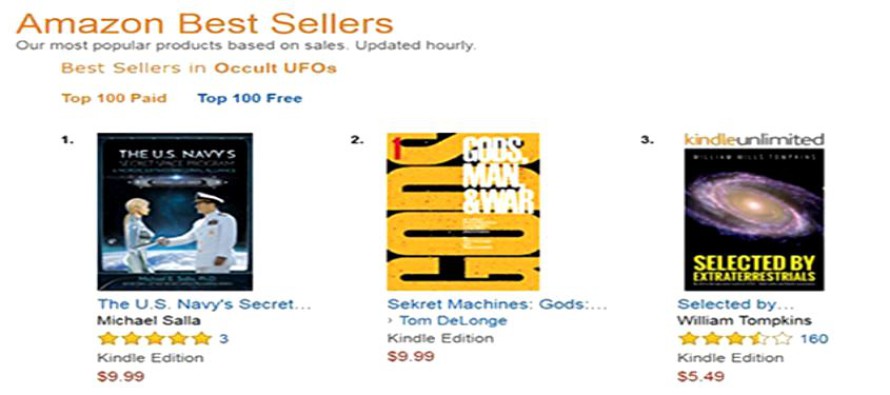 Nejprodávanější knihy o tajných vesmírných programech a UFO na Amazon